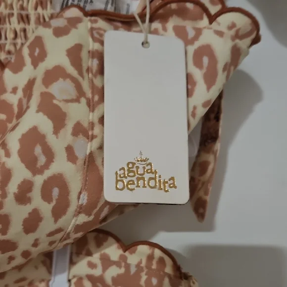 Agua Bendita Orange Brown Smocked Sundress - Picture 2 of 4